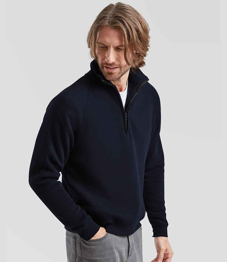Fruit of the Loom Fruit of the Loom Premium Zip Neck Sweatshirt Deep Navy
