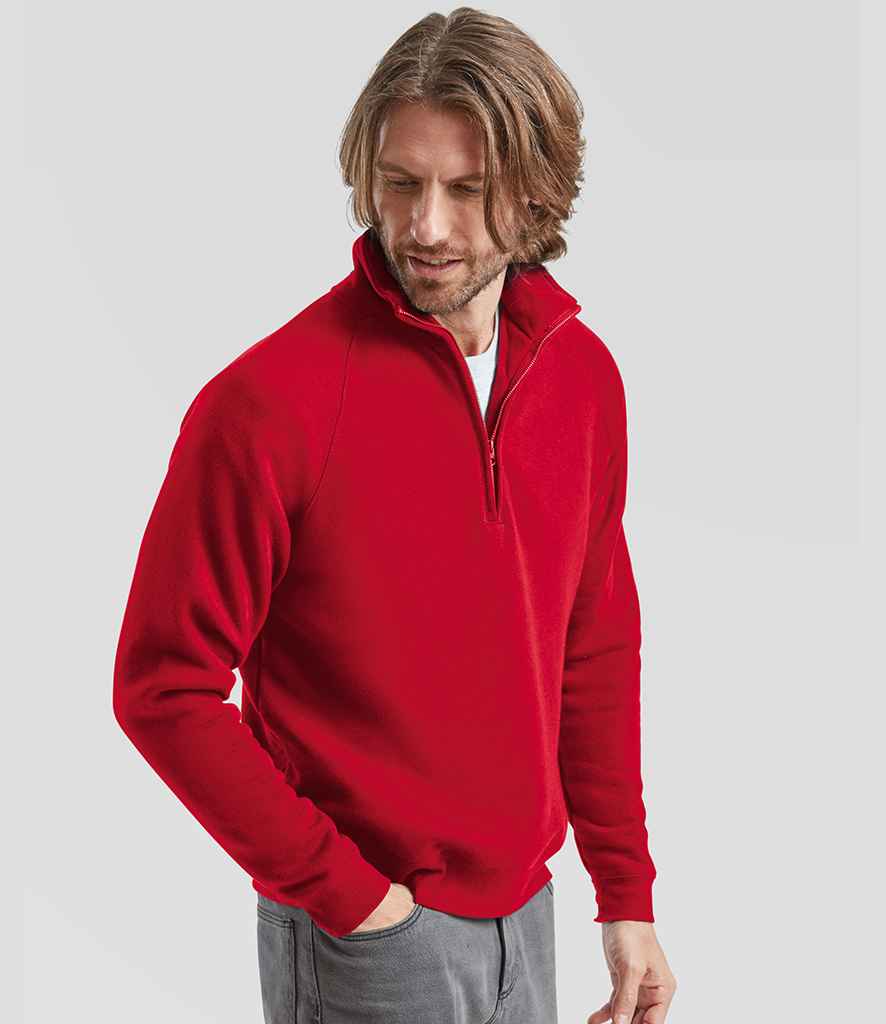 Fruit of the Loom Fruit of the Loom Premium Zip Neck Sweatshirt Red