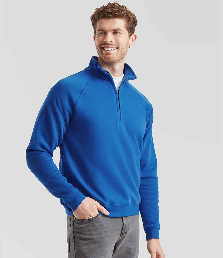 Fruit of the Loom Fruit of the Loom Premium Zip Neck Sweatshirt Royal Blue