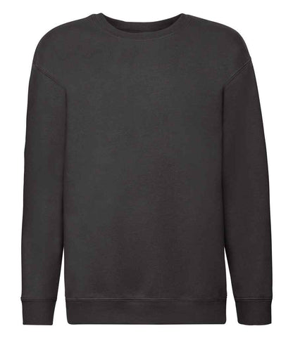 Fruit of the Loom Kids Premium Drop Shoulder Sweatshirt in Black
