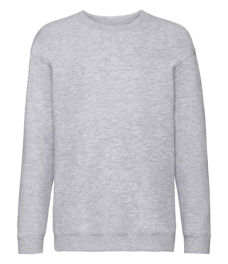 Fruit of the Loom Kids Premium Drop Shoulder Sweatshirt in Heather Grey