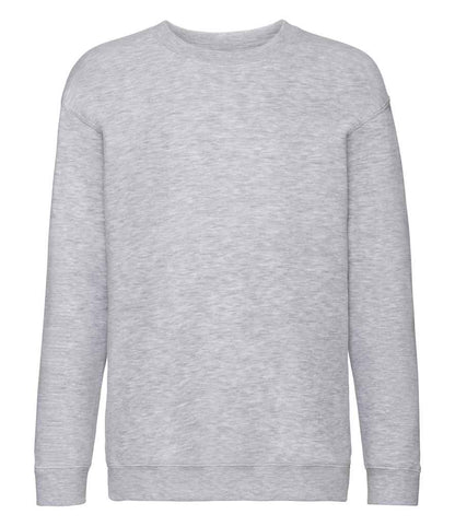 Fruit of the Loom Kids Premium Drop Shoulder Sweatshirt in Heather Grey