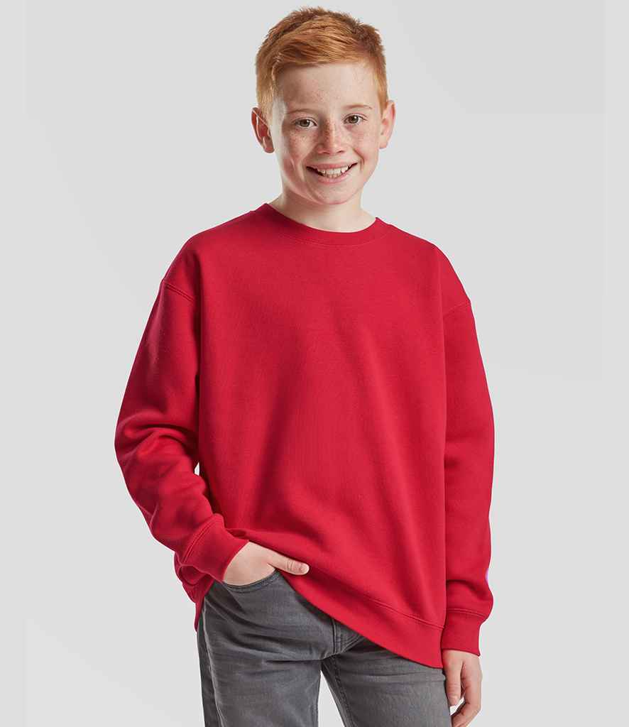 Fruit of the Loom Fruit of the Loom Kids Premium Drop Shoulder Sweatshirt Red