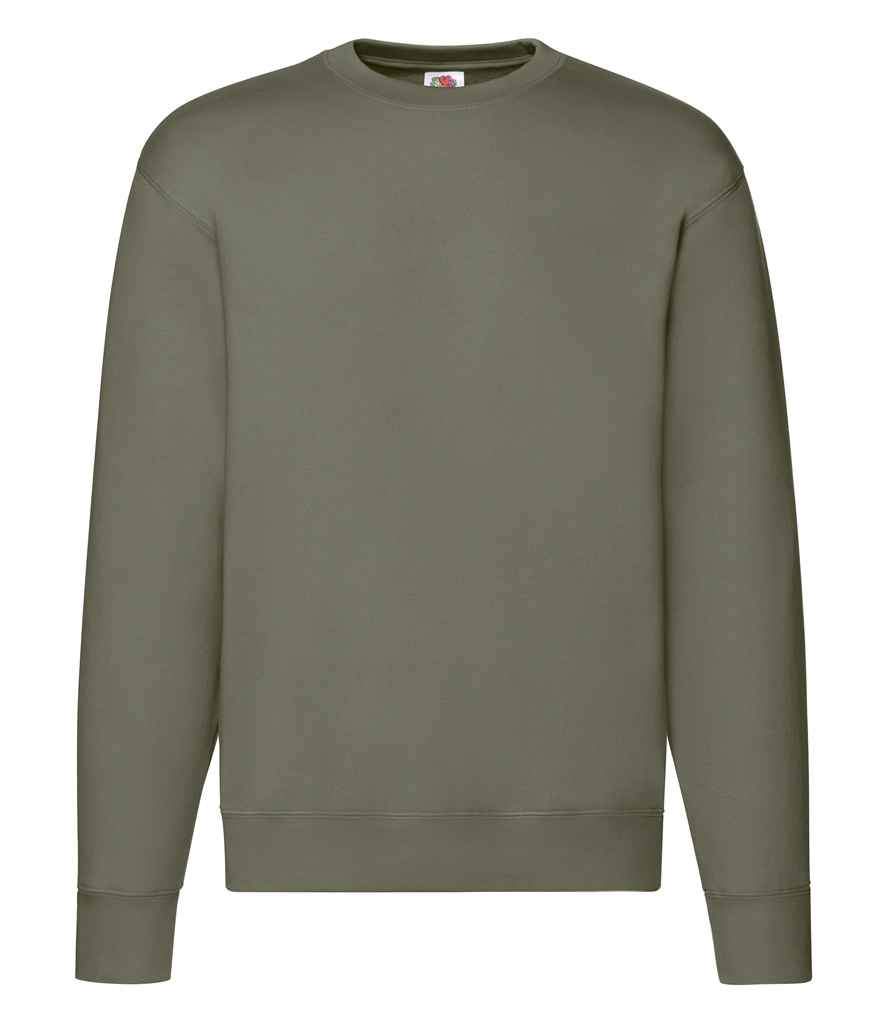 Fruit of the Loom Premium Drop Shoulder Sweatshirt in Classic Olive