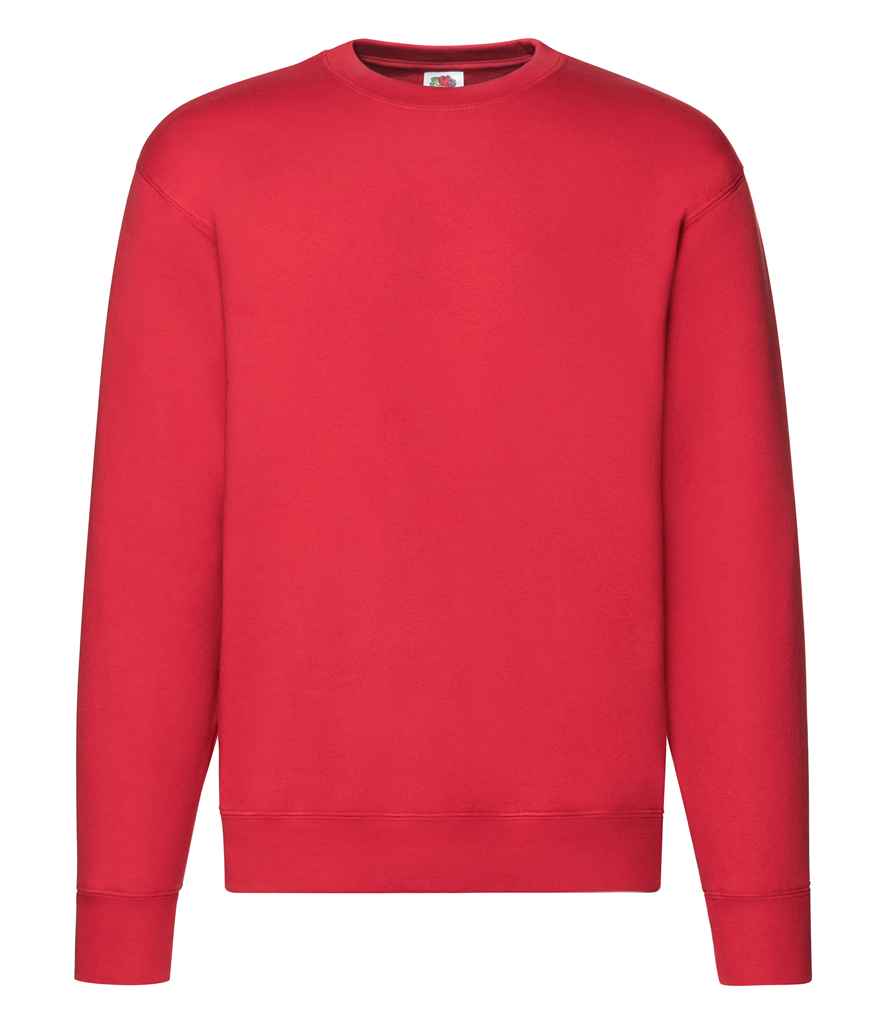 Fruit of the Loom Premium Drop Shoulder Sweatshirt in Red