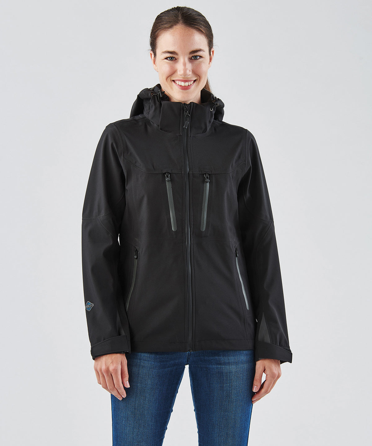 Stormtech Women's Patrol technical softshell jacket Black/Carbon