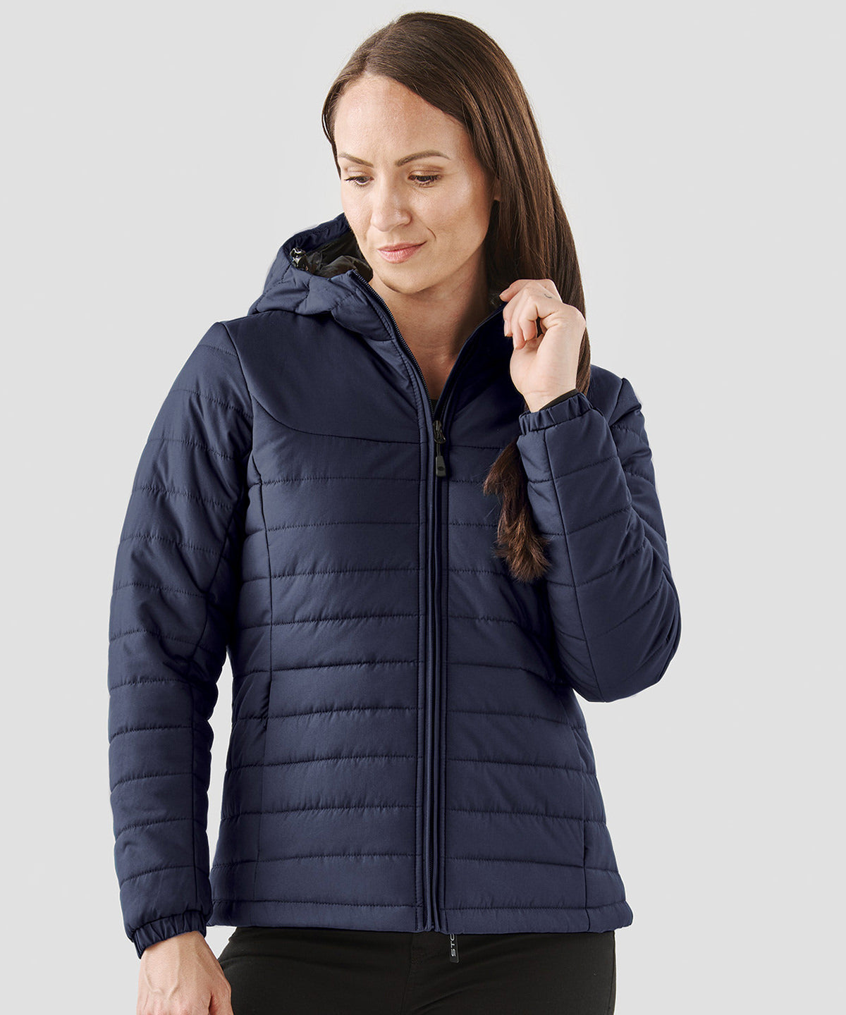 Stormtech Women’s Nautilus quilted hooded jacket Black
