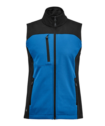 Stormtech Women’s Cascades softshell vest Azure Blue/Black