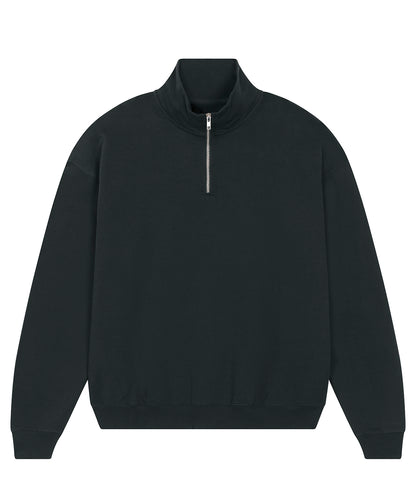 Stanley/Stella Unisex Miller dry 1/4 zip sweatshirt (STSU795) Black