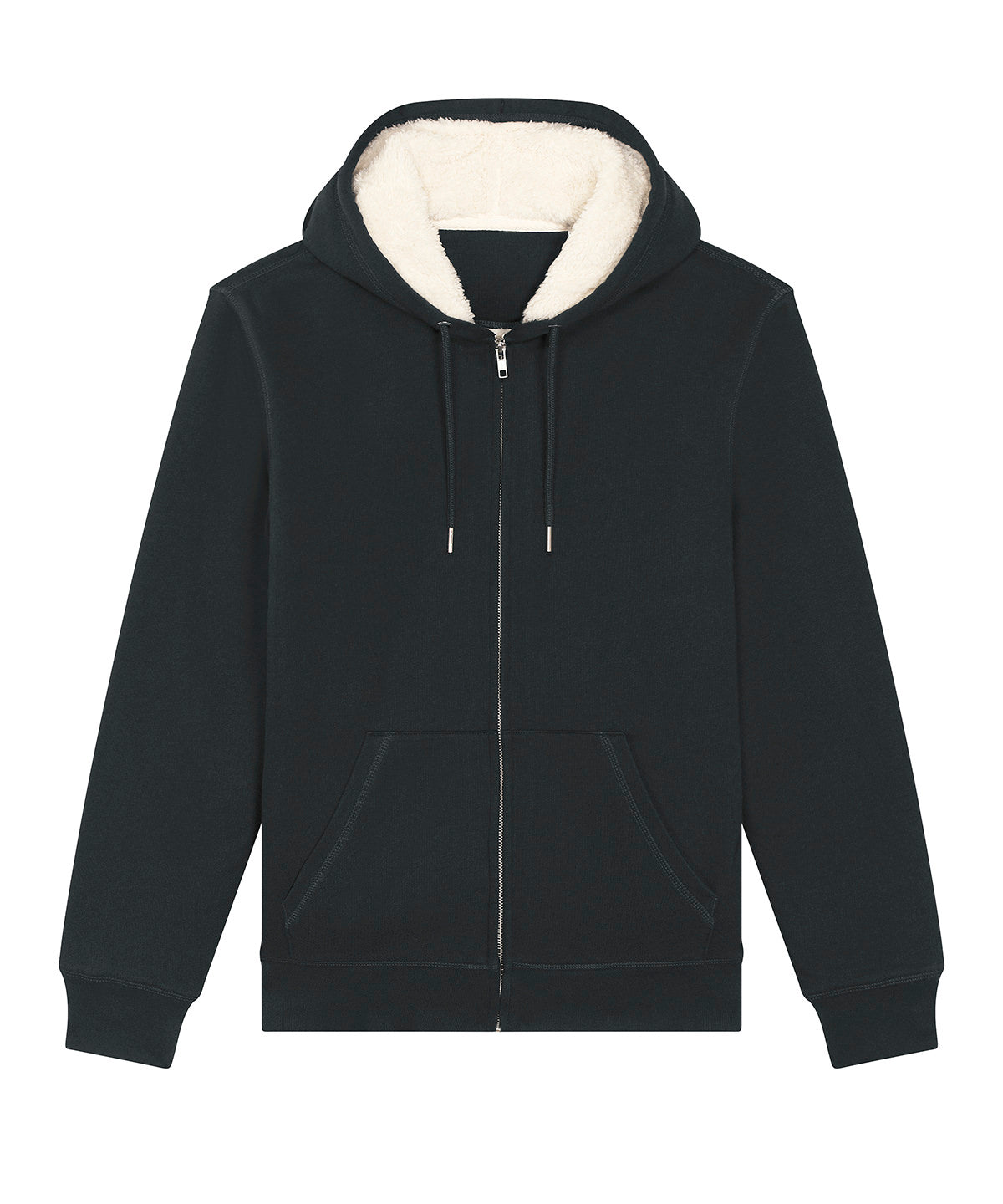 Stanley/Stella Unisex Hygger sherpa zip-through sweatshirt (STSU956) Black