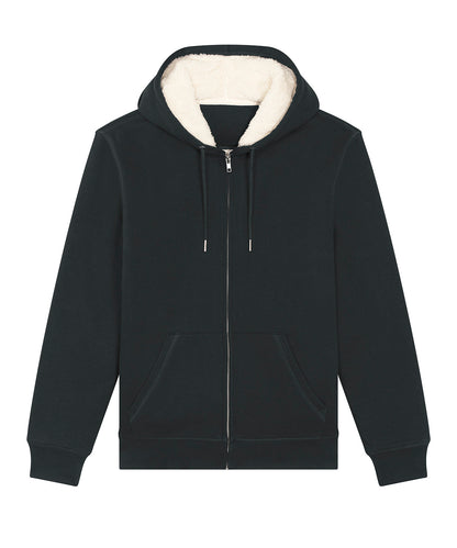 Stanley/Stella Unisex Hygger sherpa zip-through sweatshirt (STSU956) Black