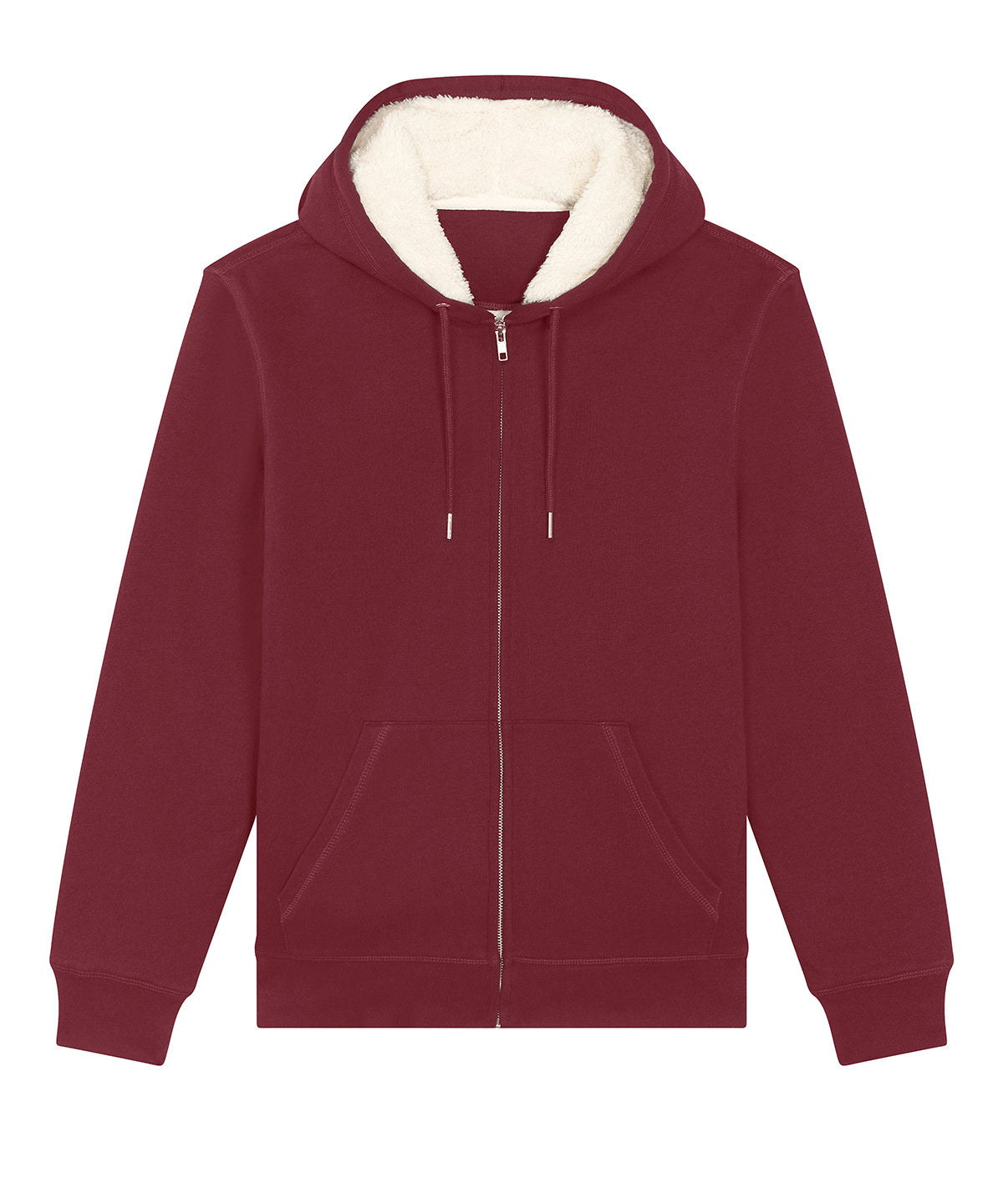 Stanley/Stella Unisex Hygger sherpa zip-through sweatshirt (STSU956) Burgundy