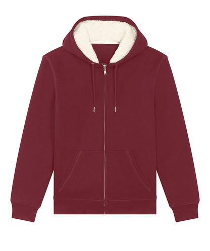 Stanley/Stella Unisex Hygger sherpa zip-through sweatshirt (STSU956) Burgundy