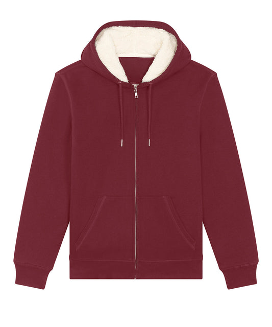 Stanley/Stella Unisex Hygger sherpa zip-through sweatshirt (STSU956) Burgundy