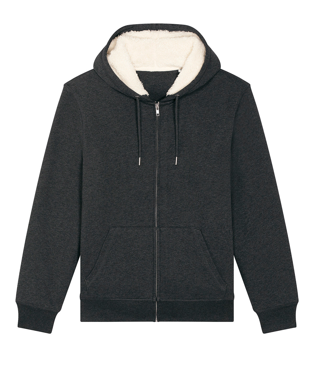 Stanley/Stella Unisex Hygger sherpa zip-through sweatshirt (STSU956) Dark Heather Grey