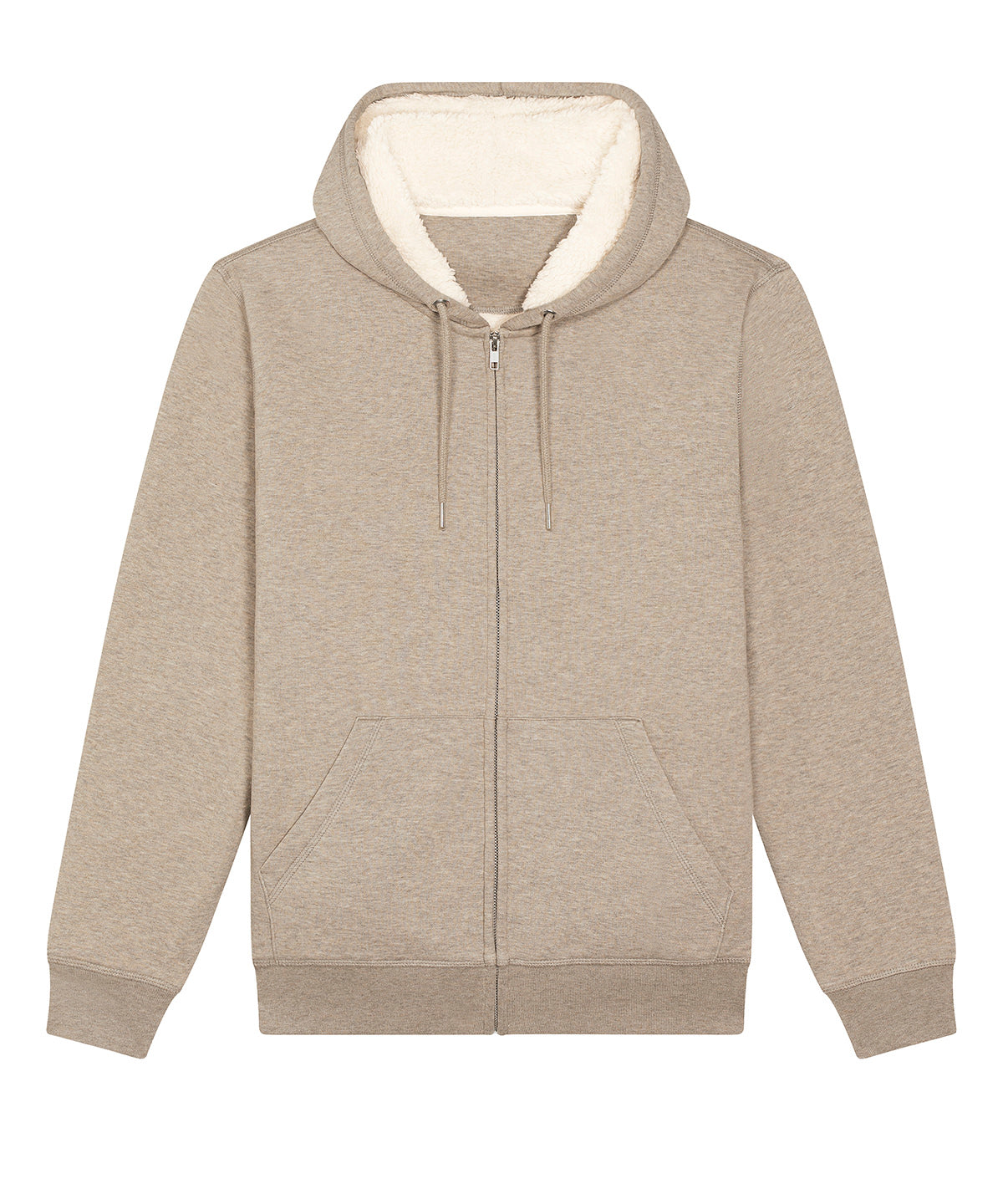 Stanley/Stella Unisex Hygger sherpa zip-through sweatshirt (STSU956) Heather Sand