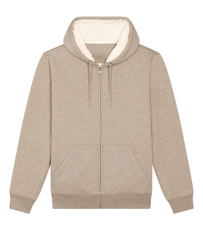 Stanley/Stella Unisex Hygger sherpa zip-through sweatshirt (STSU956) Heather Sand