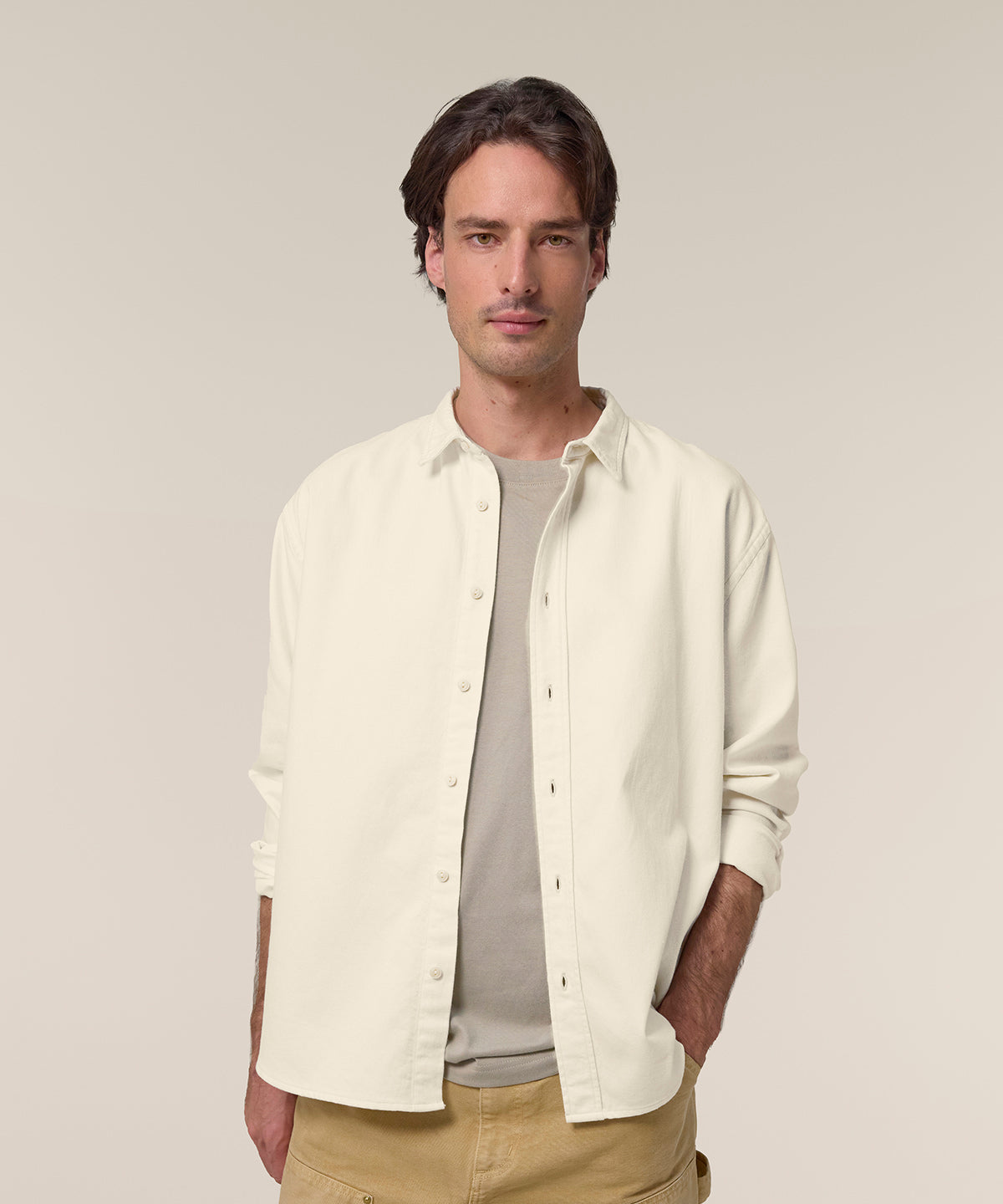 Stanley/Stella Worker shirt (STWU975) Garment Dyed Black Rock