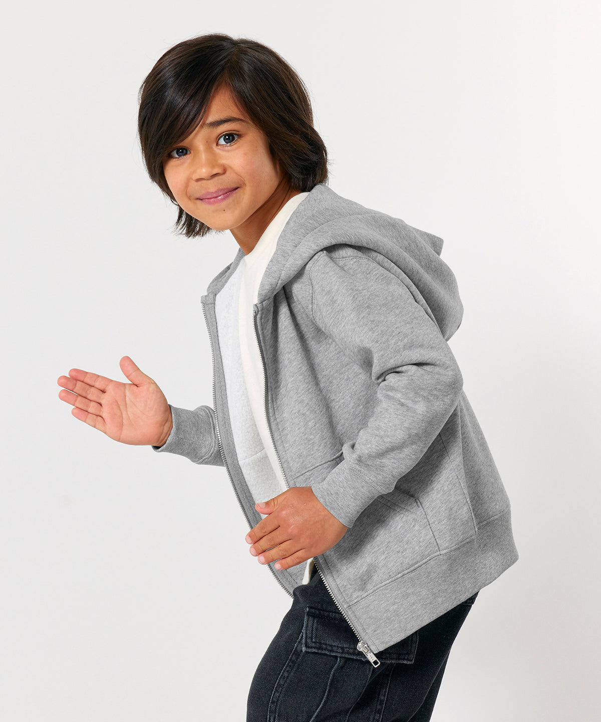 Stanley/Stella Kids Mini Cultivator 2.0 iconic zip-thru hoodie sweatshirt (STSK182) Black
