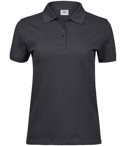 Tee Jays Ladies Heavy Cotton Piqué Polo Shirt in Dark Grey