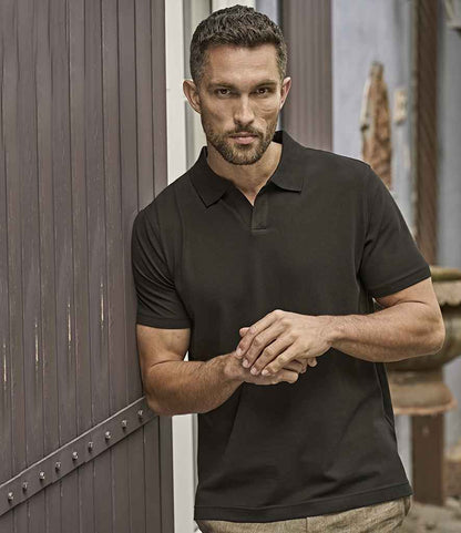 Tee Jays Tee Jays Luxury Stretch V Neck Polo Shirt Black