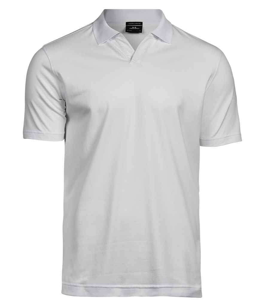 Tee Jays Tee Jays Luxury Stretch V Neck Polo Shirt White