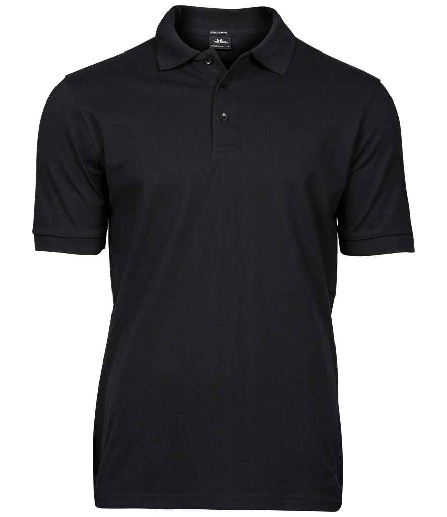 Tee Jays Luxury Stretch Piqué Polo Shirt in Black