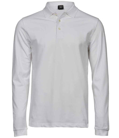 Tee Jays Tee Jays Luxury Stretch Long Sleeve Polo Shirt White