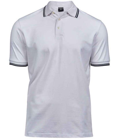 Tee Jays Tee Jays Luxury Stretch Tipped Polo Shirt White/Navy