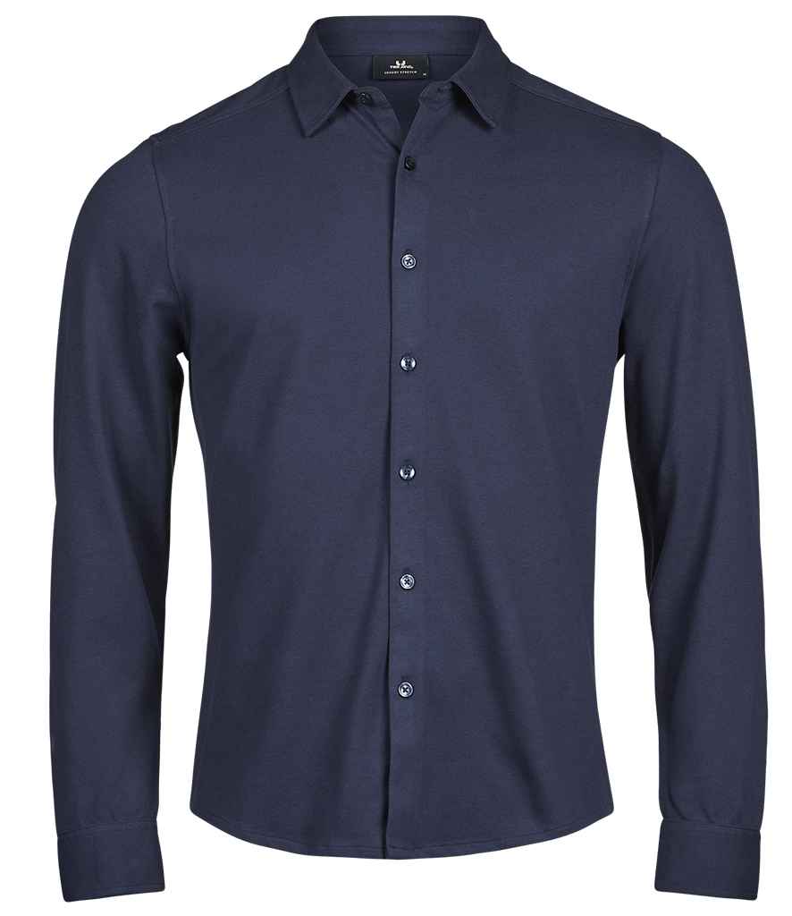 Tee Jays Tee Jays Luxury Organic Stretch Long Sleeve Shirt Navy