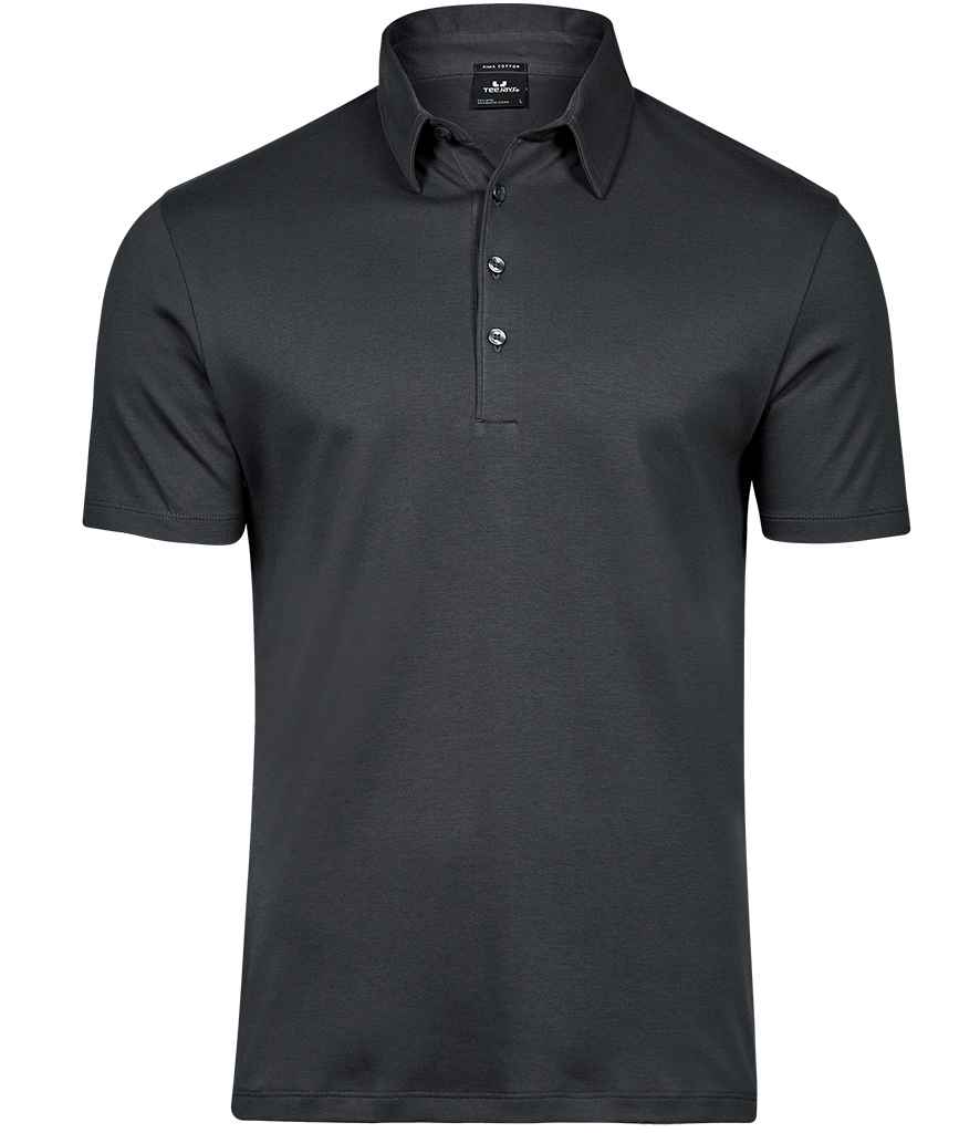 Tee Jays Tee Jays Pima Cotton Interlock Polo Shirt Dark Grey
