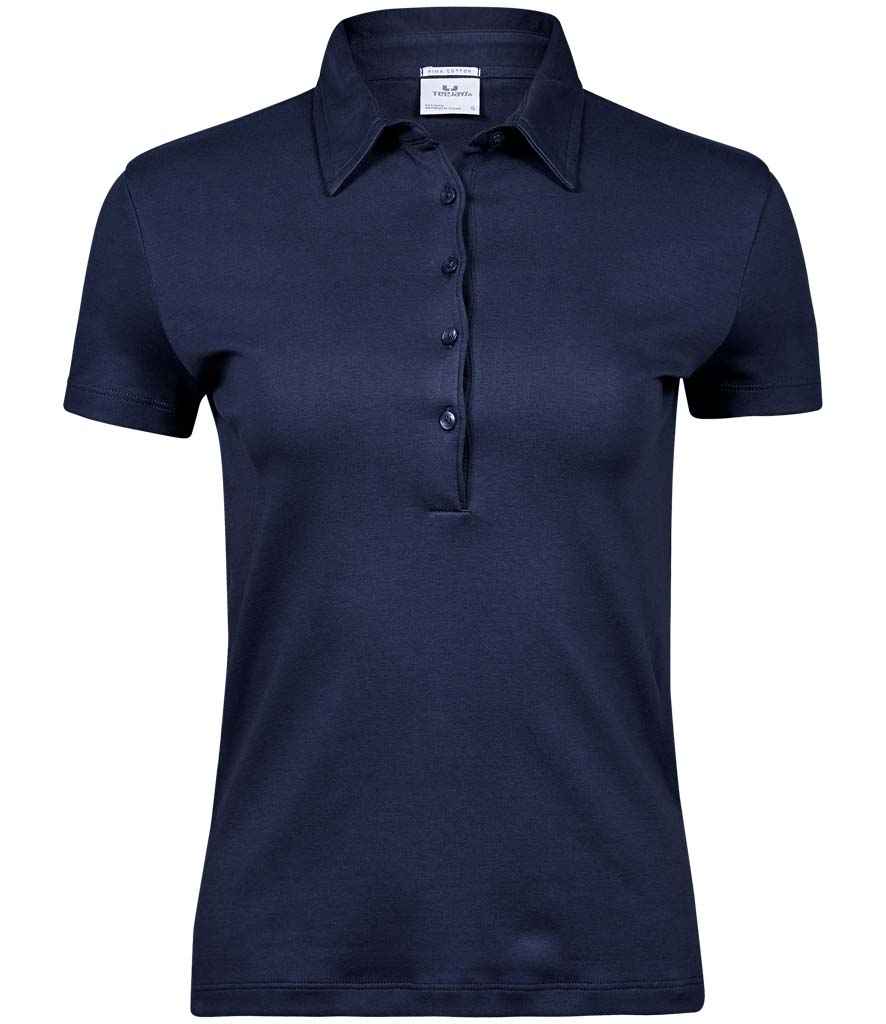Tee Jays Tee Jays Ladies Pima Cotton Interlock Polo Shirt Navy
