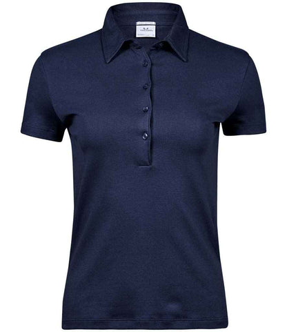 Tee Jays Tee Jays Ladies Pima Cotton Interlock Polo Shirt Navy