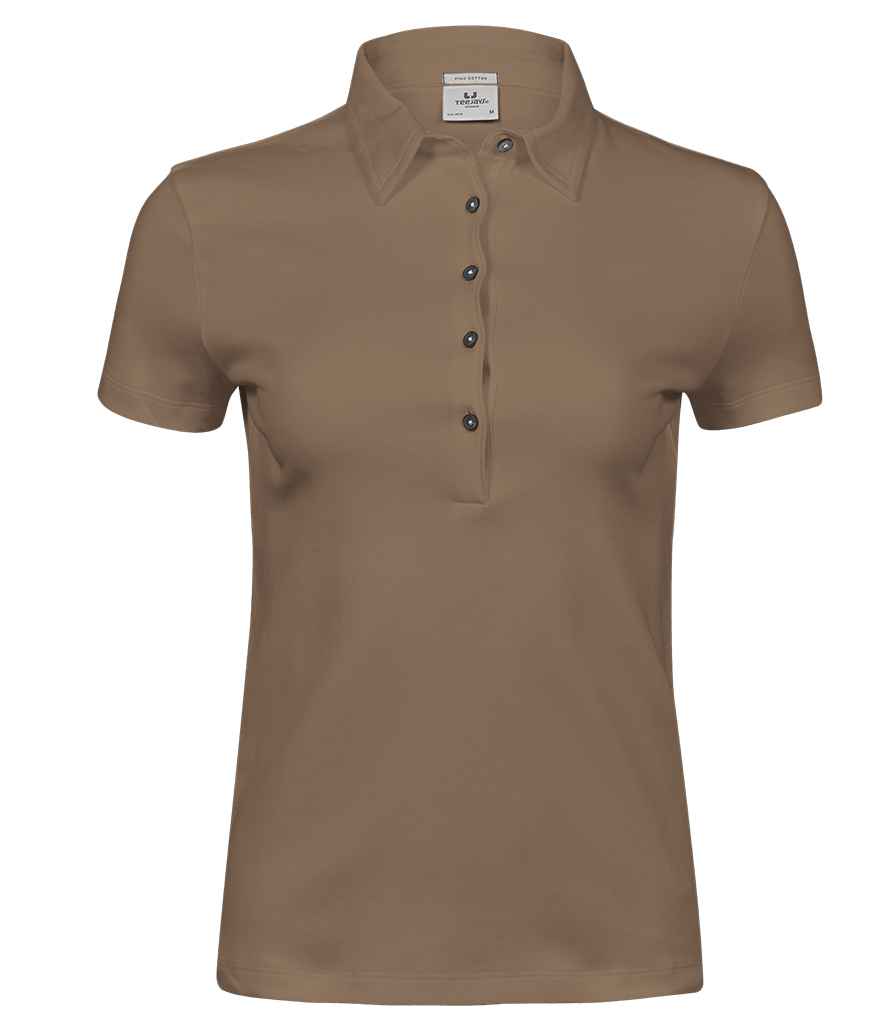 Tee Jays Tee Jays Ladies Pima Cotton Interlock Polo Shirt Wood