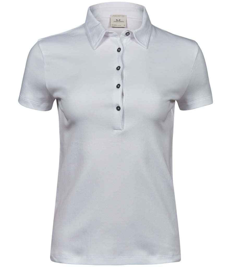 Tee Jays Tee Jays Ladies Pima Cotton Interlock Polo Shirt White