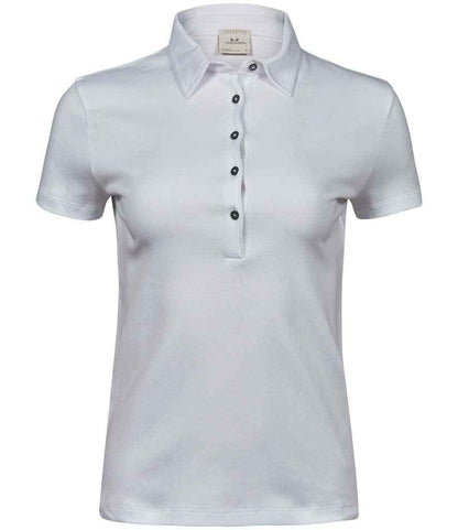 Tee Jays Tee Jays Ladies Pima Cotton Interlock Polo Shirt White