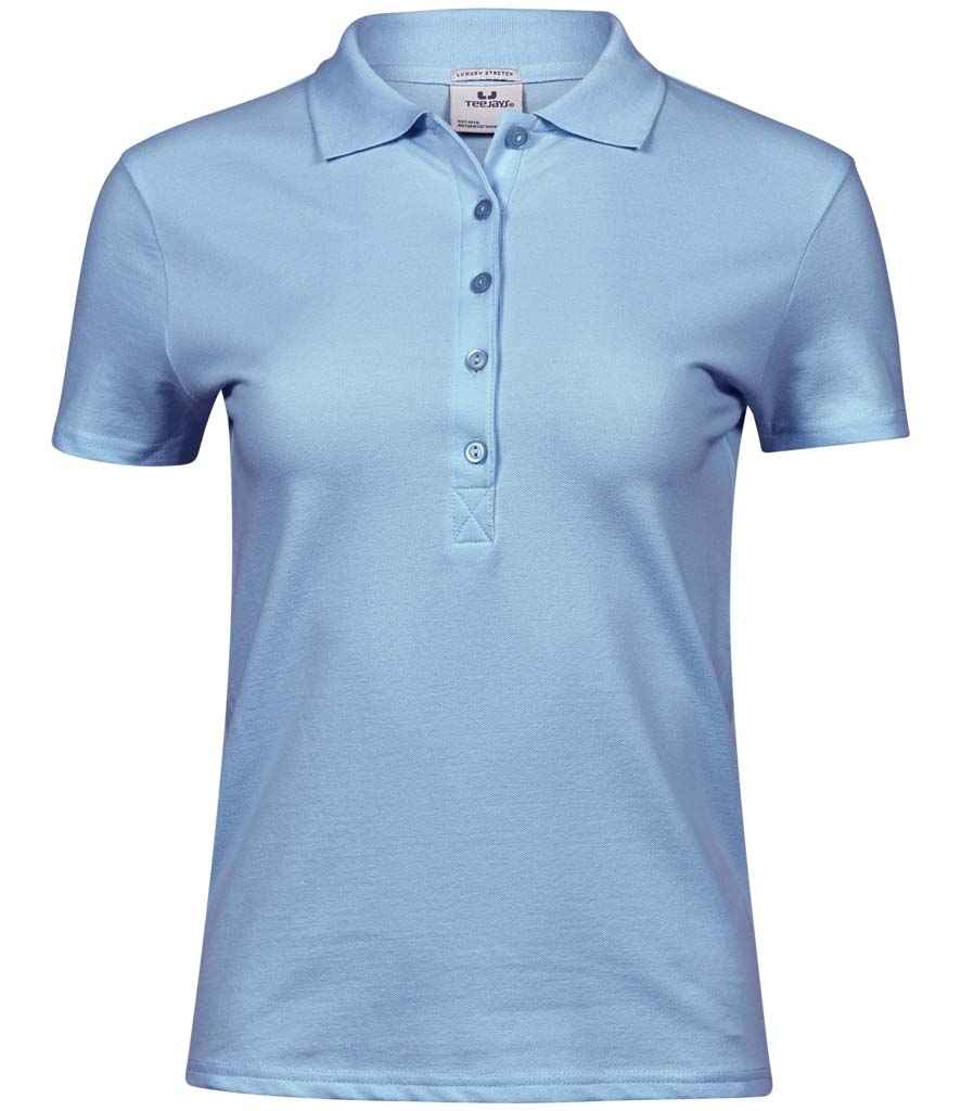 Tee Jays Tee Jays Ladies Luxury Stretch Polo Shirt Light Blue