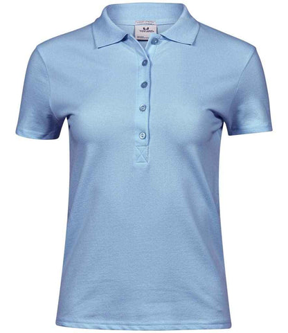 Tee Jays Tee Jays Ladies Luxury Stretch Polo Shirt Light Blue