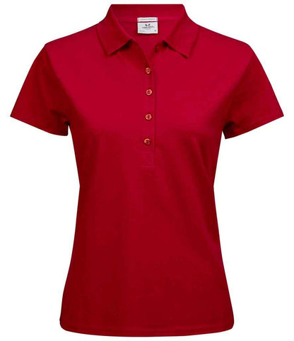 Tee Jays Tee Jays Ladies Luxury Stretch Polo Shirt Red