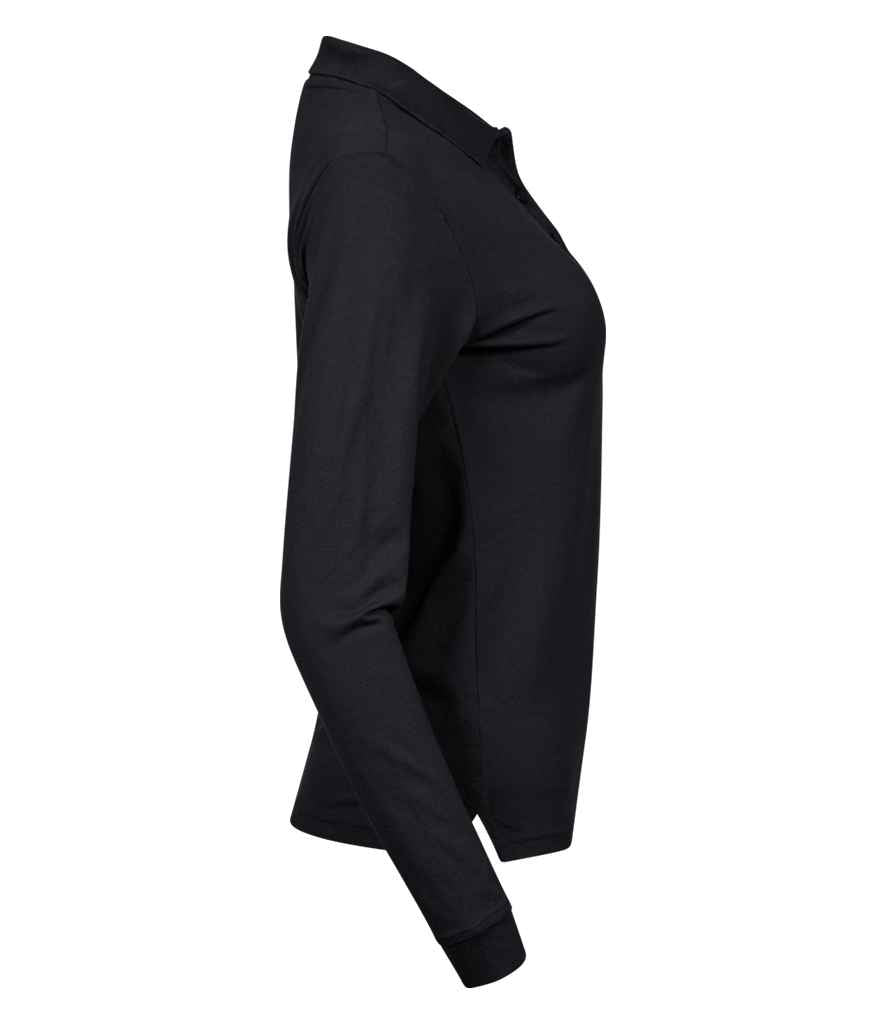 Tee Jays Tee Jays Ladies Luxury Stretch Long Sleeve Polo Shirt Black