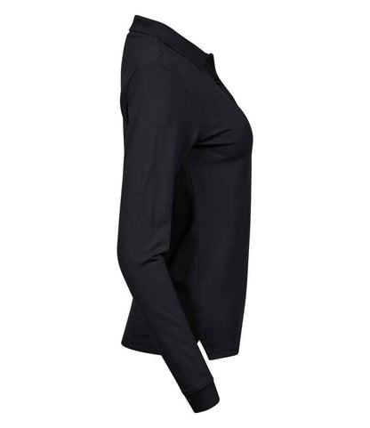 Tee Jays Tee Jays Ladies Luxury Stretch Long Sleeve Polo Shirt Black