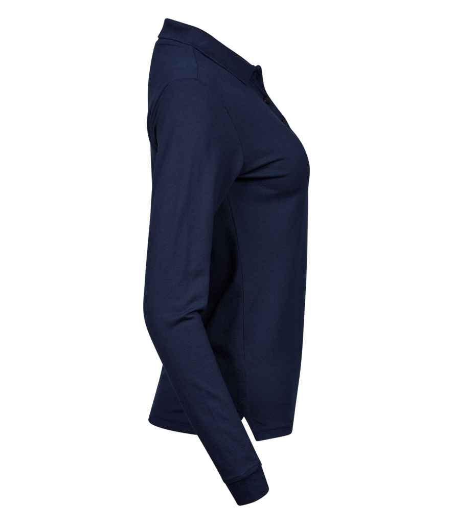 Tee Jays Tee Jays Ladies Luxury Stretch Long Sleeve Polo Shirt Navy
