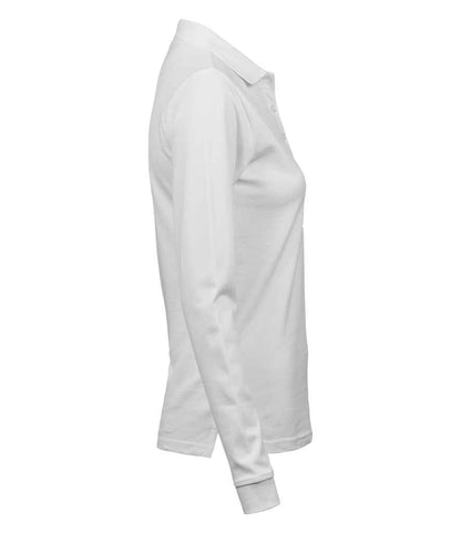Tee Jays Tee Jays Ladies Luxury Stretch Long Sleeve Polo Shirt White