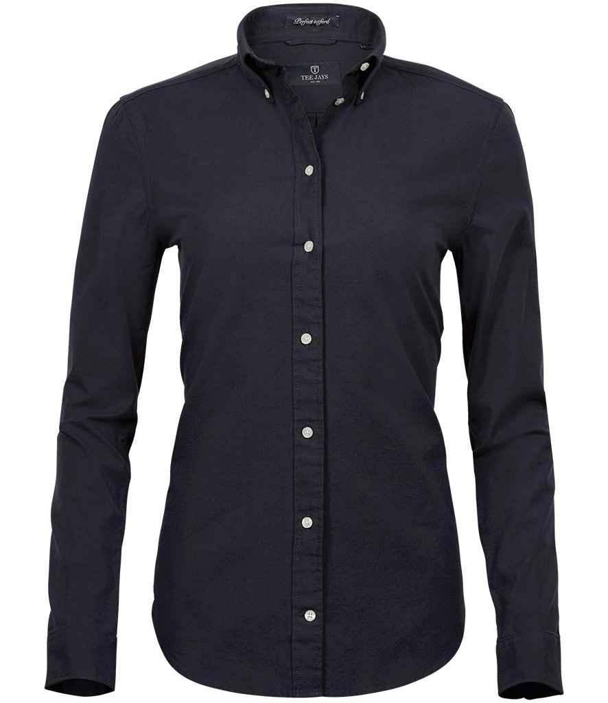 Tee Jays Tee Jays Ladies Perfect Long Sleeve Oxford Shirt Black