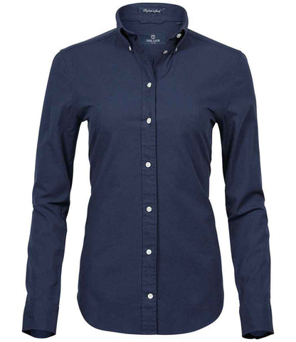 Tee Jays Tee Jays Ladies Perfect Long Sleeve Oxford Shirt Navy