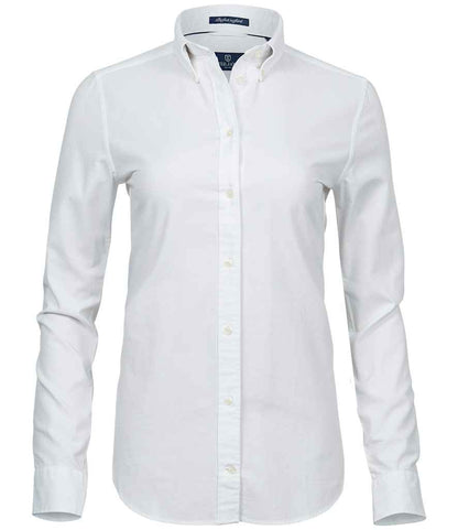 Tee Jays Tee Jays Ladies Perfect Long Sleeve Oxford Shirt White