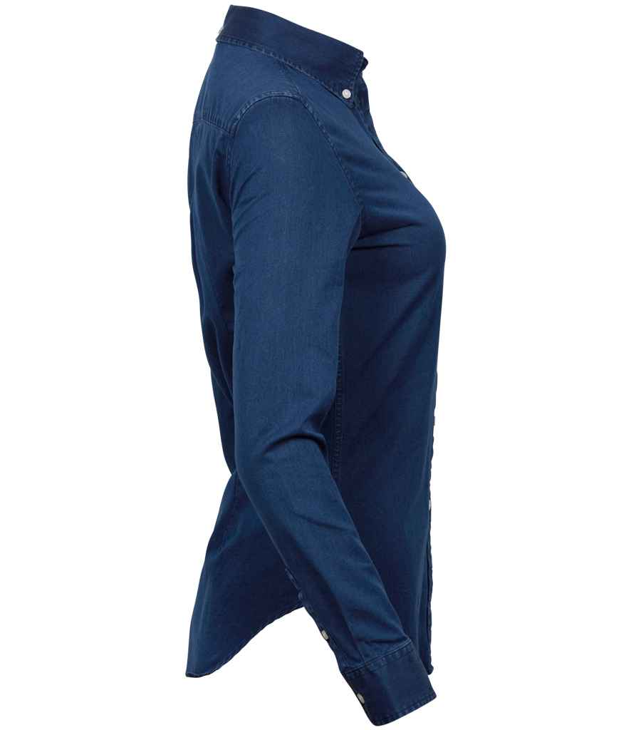 Tee Jays Tee Jays Ladies Long Sleeve Casual Twill Shirt Indigo