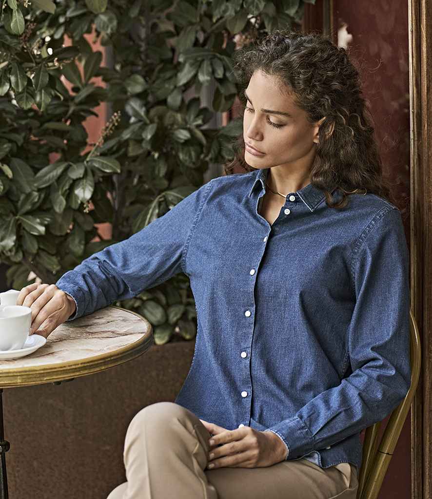 Tee Jays Tee Jays Ladies Denim Shirt Blue Denim