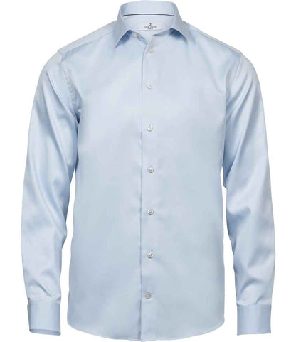 Tee Jays Luxury Comfort Fit Long Sleeve Oxford Shirt in Light Blue