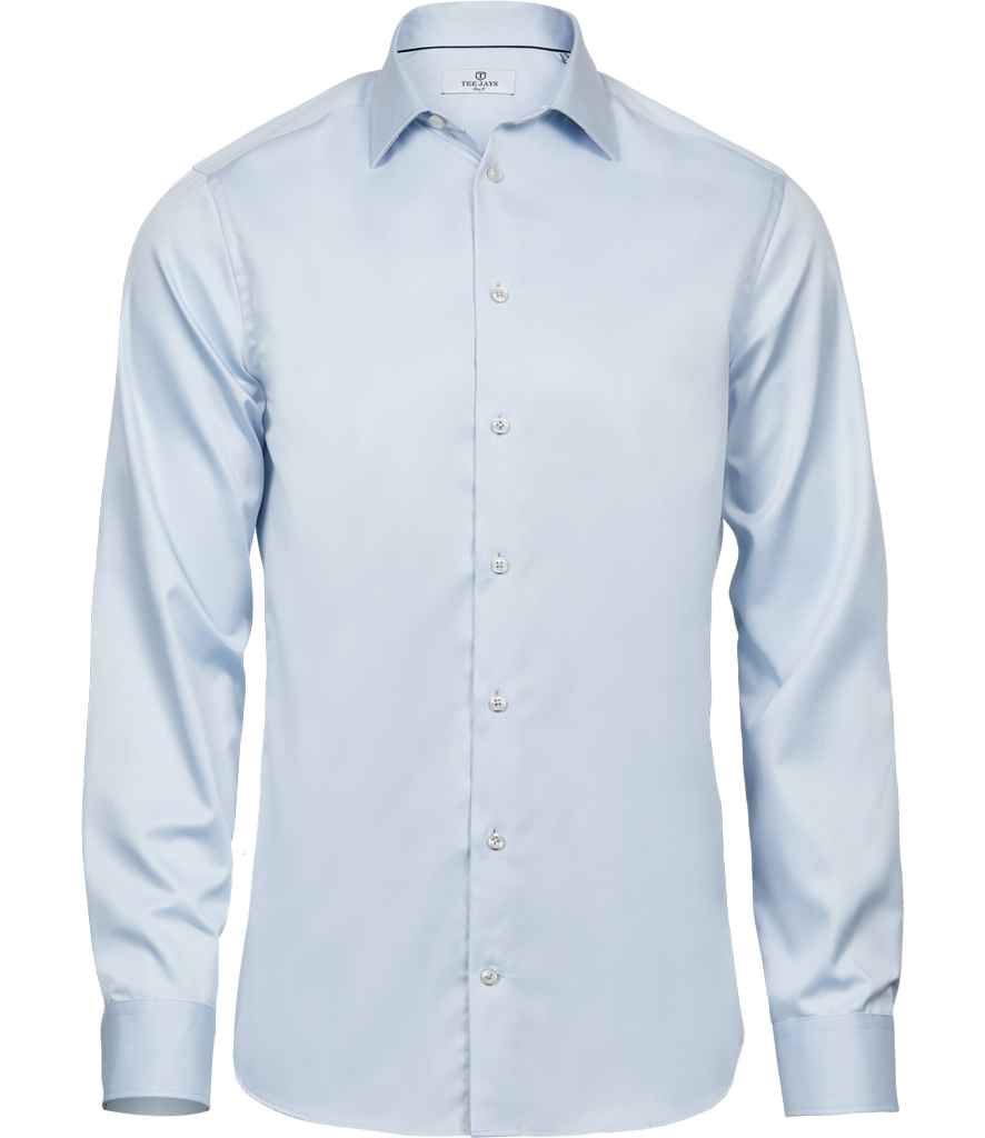 Tee Jays Tee Jays Luxury Slim Fit Long Sleeve Oxford Shirt Light Blue